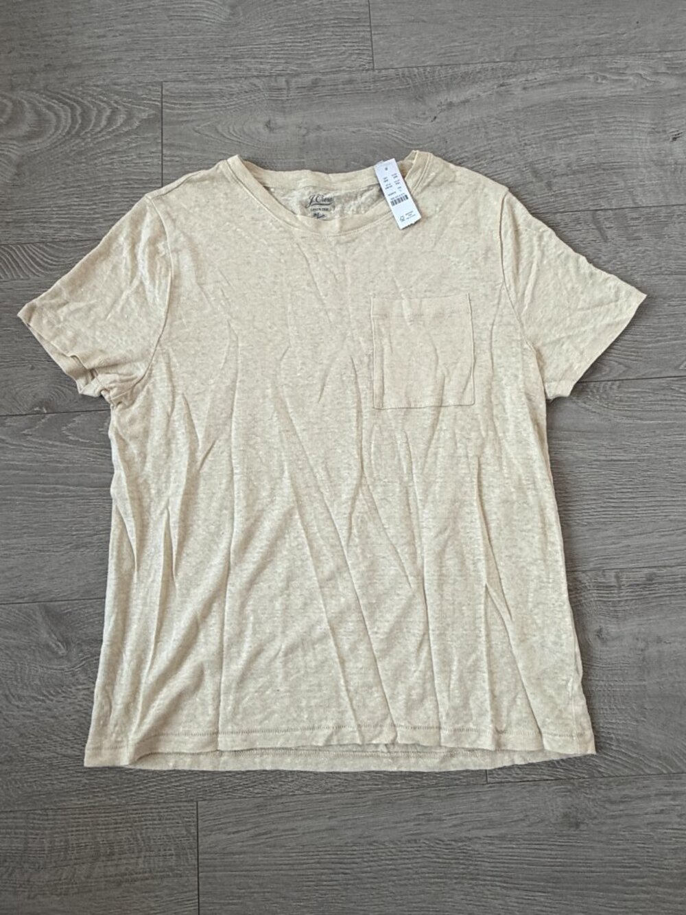 J. Crew Linen Tee Knit Goods Linen Yarns Size L Womens